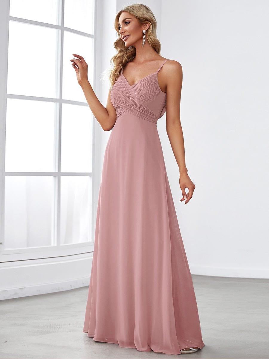 ever NOVA|Criss-Cross V-Neck Chiffon Backless A-Line Bridesmaid Dress