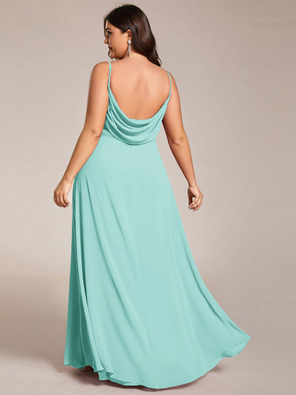 pretty NOVA|Plus Size Draped Back Criss-Cross Chiffon A-Line Bridesmaid Dress
