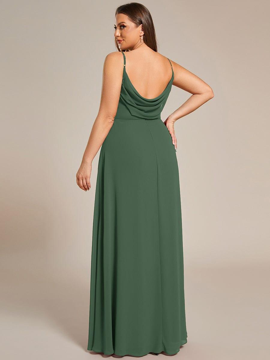 pretty NOVA|Plus Size Draped Back Criss-Cross Chiffon A-Line Bridesmaid Dress
