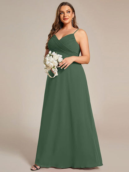 pretty NOVA|Plus Size Draped Back Criss-Cross Chiffon A-Line Bridesmaid Dress