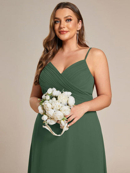 ever NOVA|Criss-Cross V-Neck Chiffon Backless A-Line Bridesmaid Dress