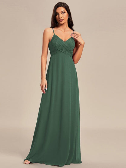 ever NOVA|Criss-Cross V-Neck Chiffon Backless A-Line Bridesmaid Dress