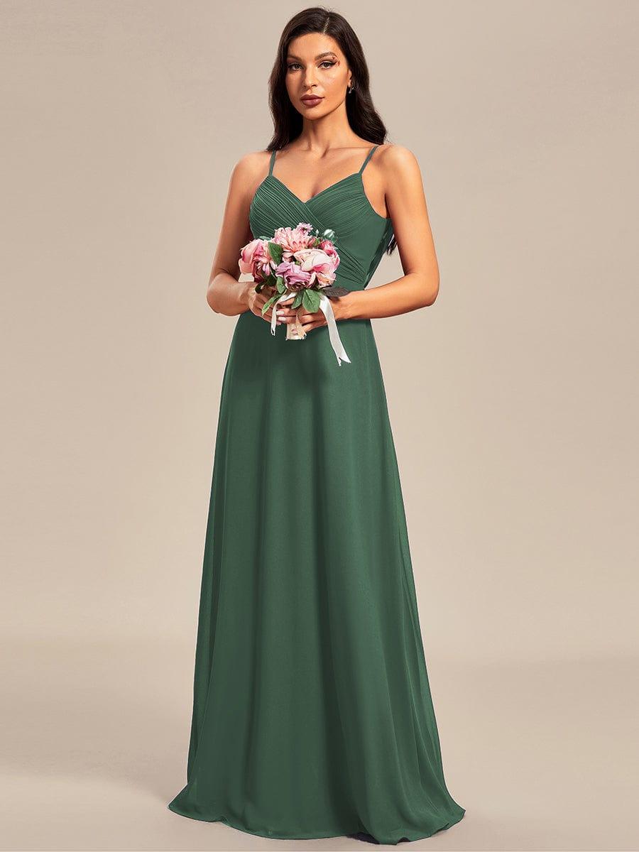 ever NOVA|Criss-Cross V-Neck Chiffon Backless A-Line Bridesmaid Dress