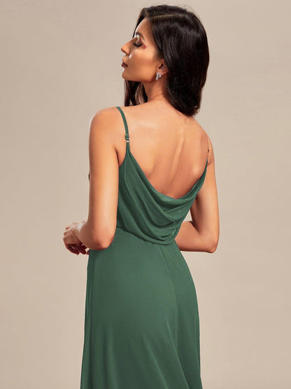 ever NOVA|Criss-Cross V-Neck Chiffon Backless A-Line Bridesmaid Dress
