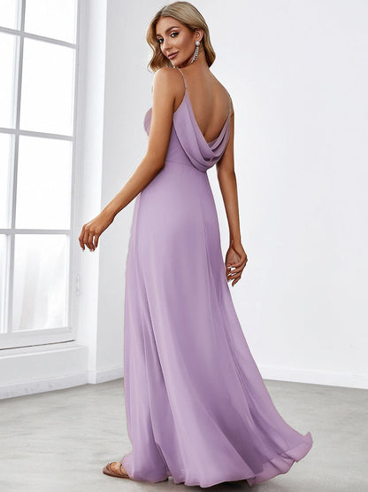 ever NOVA|Sweetheart Draped Back Maxi Bridesmaid Dress
