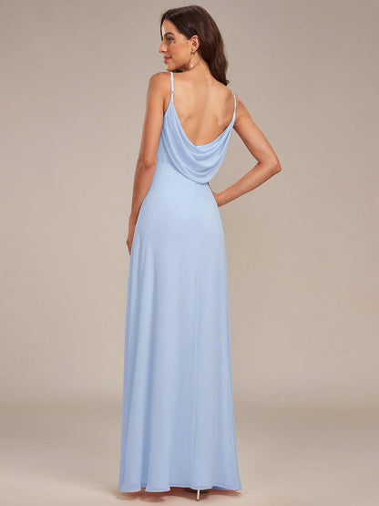 ever NOVA|Criss-Cross V-Neck Chiffon Backless A-Line Bridesmaid Dress