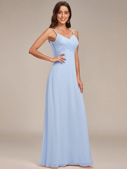 ever NOVA|Criss-Cross V-Neck Chiffon Backless A-Line Bridesmaid Dress