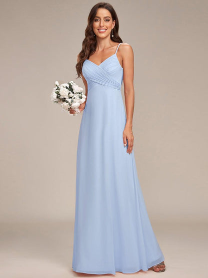 ever NOVA|Criss-Cross V-Neck Chiffon Backless A-Line Bridesmaid Dress