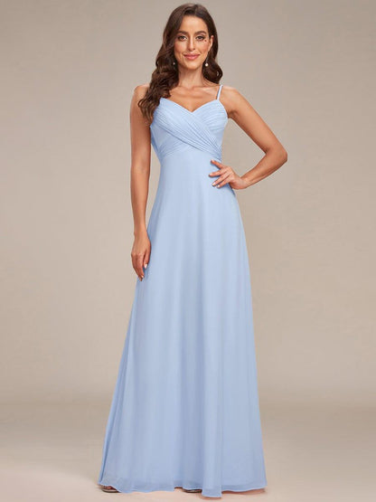 ever NOVA|Criss-Cross V-Neck Chiffon Backless A-Line Bridesmaid Dress