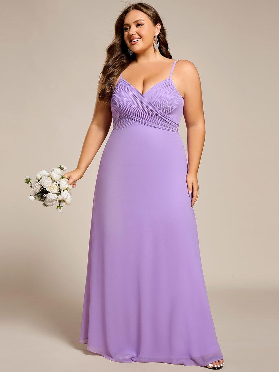 ever NOVA|Criss-Cross V-Neck Chiffon Backless A-Line Bridesmaid Dress