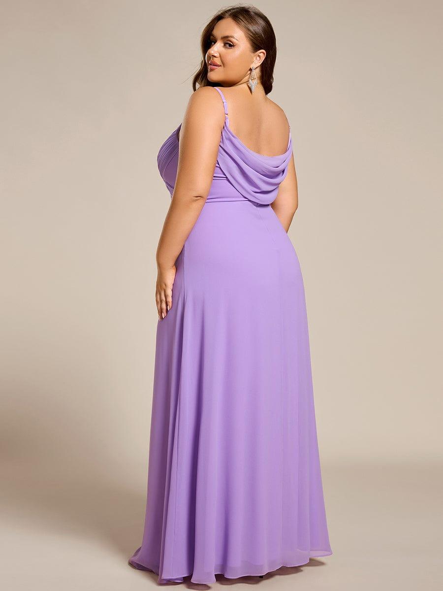 pretty NOVA|Plus Size Draped Back Criss-Cross Chiffon A-Line Bridesmaid Dress