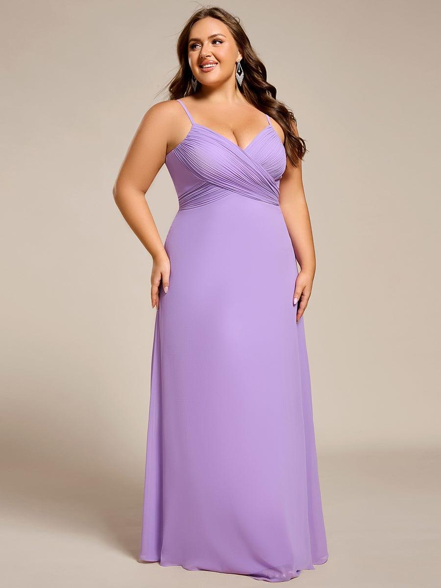 ever NOVA|Criss-Cross V-Neck Chiffon Backless A-Line Bridesmaid Dress
