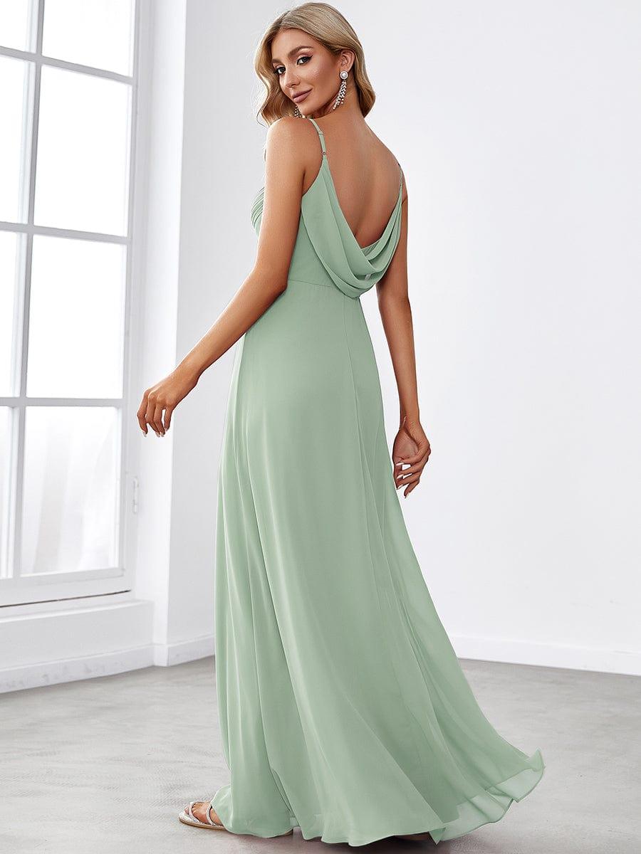 ever NOVA|Criss-Cross V-Neck Chiffon Backless A-Line Bridesmaid Dress