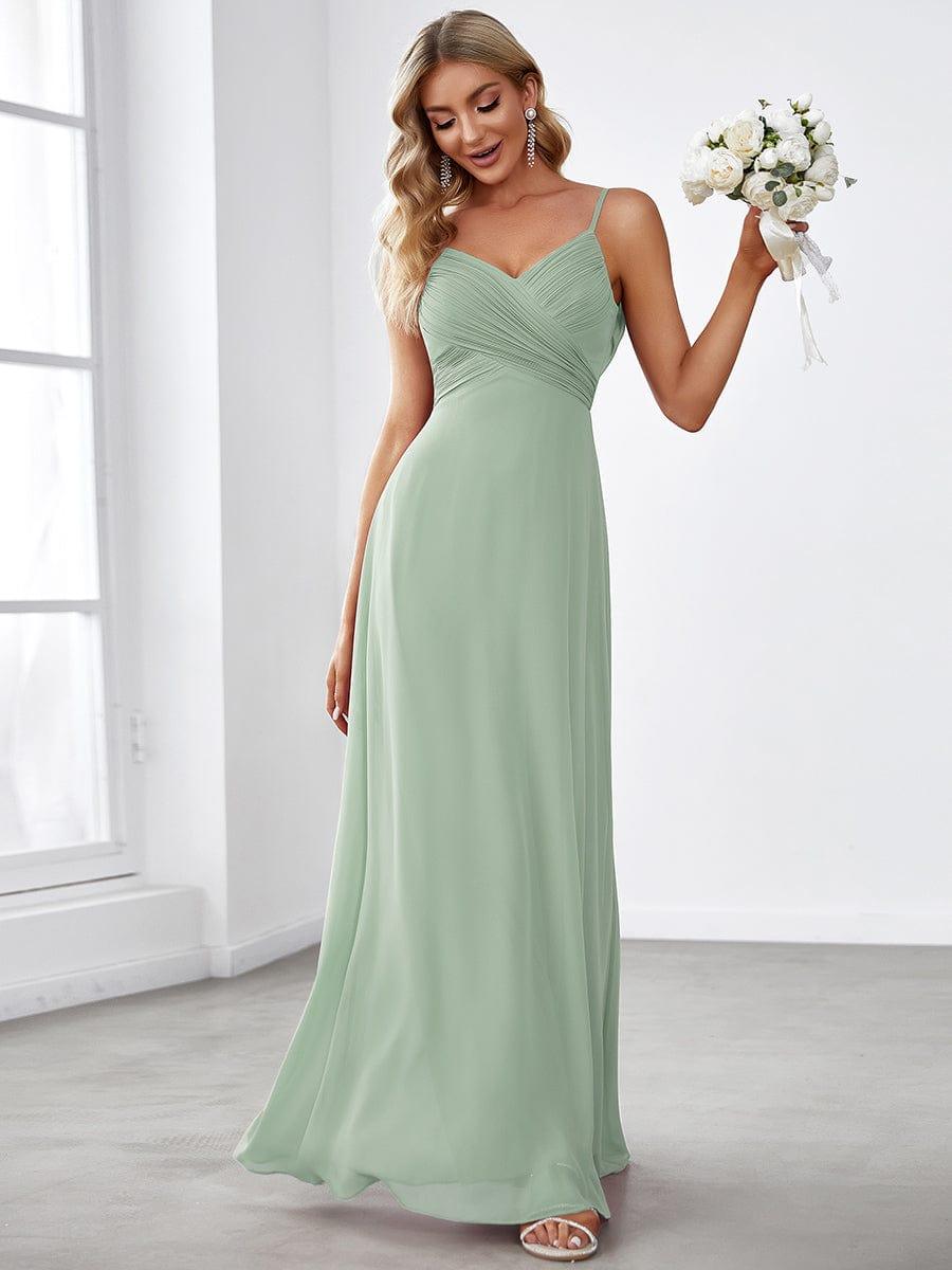 ever NOVA|Criss-Cross V-Neck Chiffon Backless A-Line Bridesmaid Dress