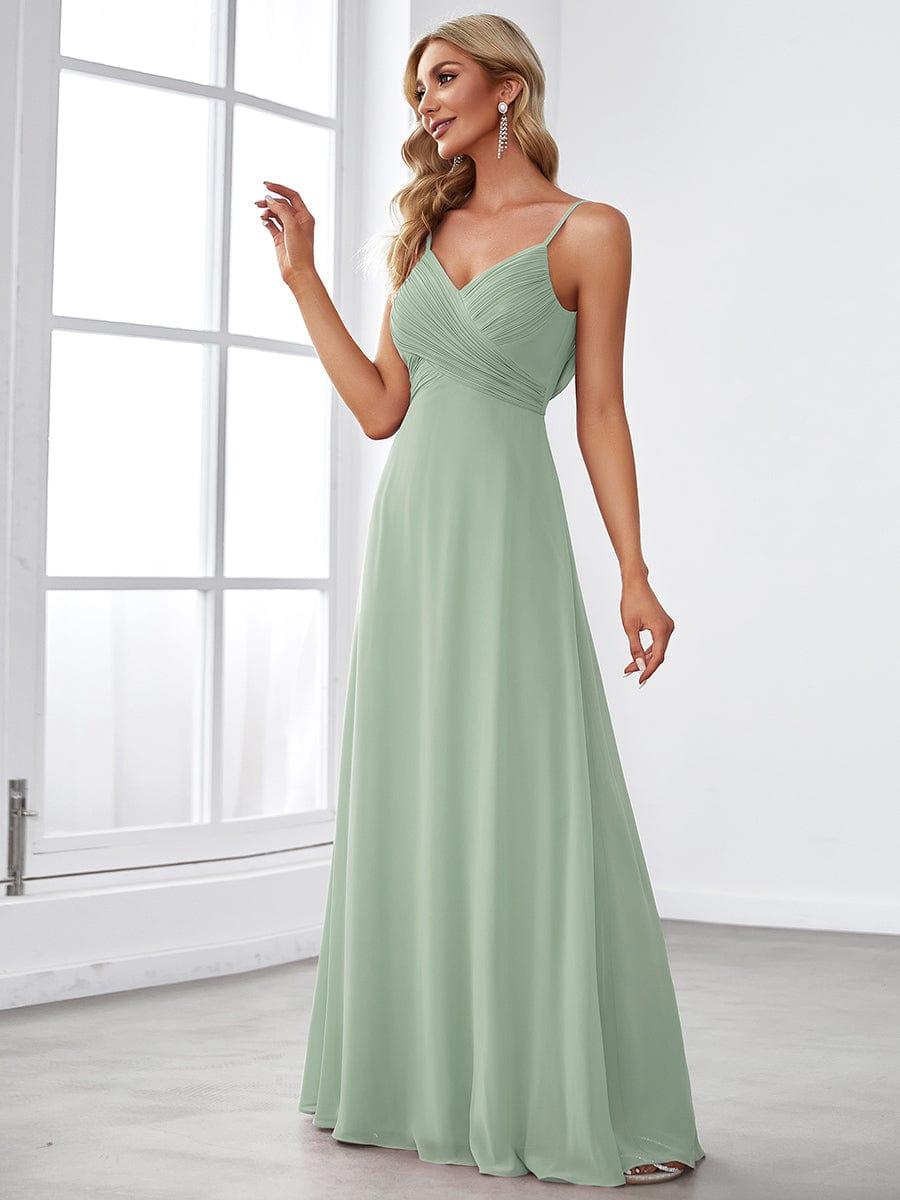 ever NOVA|Criss-Cross V-Neck Chiffon Backless A-Line Bridesmaid Dress