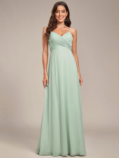 ever NOVA|Criss-Cross V-Neck Chiffon Backless A-Line Bridesmaid Dress