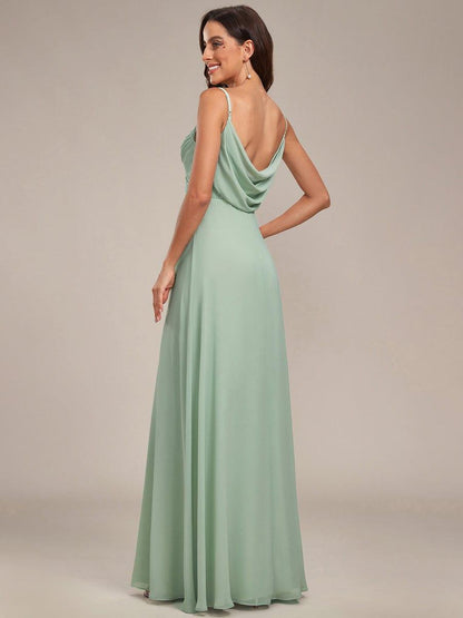 ever NOVA|Criss-Cross V-Neck Chiffon Backless A-Line Bridesmaid Dress