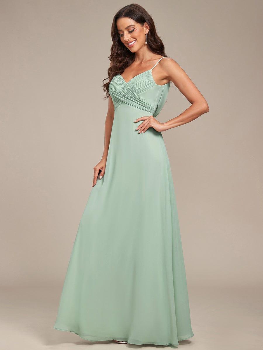 ever NOVA|Criss-Cross V-Neck Chiffon Backless A-Line Bridesmaid Dress
