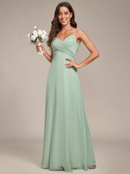 ever NOVA|Criss-Cross V-Neck Chiffon Backless A-Line Bridesmaid Dress