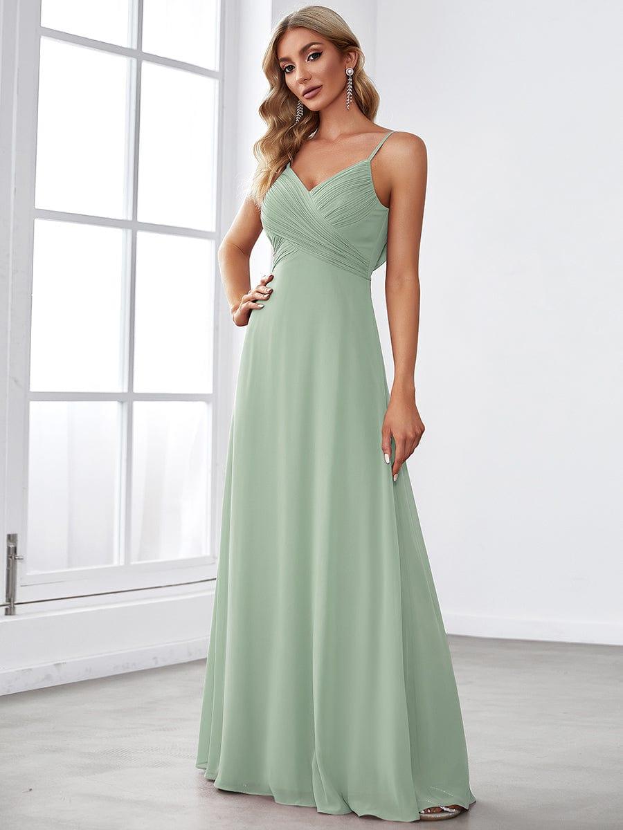 ever NOVA|Criss-Cross V-Neck Chiffon Backless A-Line Bridesmaid Dress