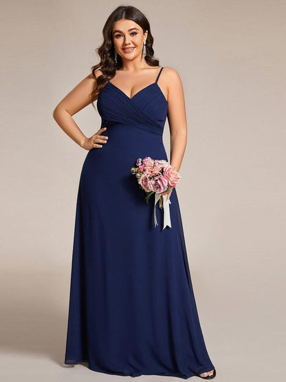 ever NOVA|Criss-Cross V-Neck Chiffon Backless A-Line Bridesmaid Dress