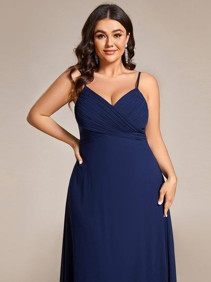 ever NOVA|Criss-Cross V-Neck Chiffon Backless A-Line Bridesmaid Dress