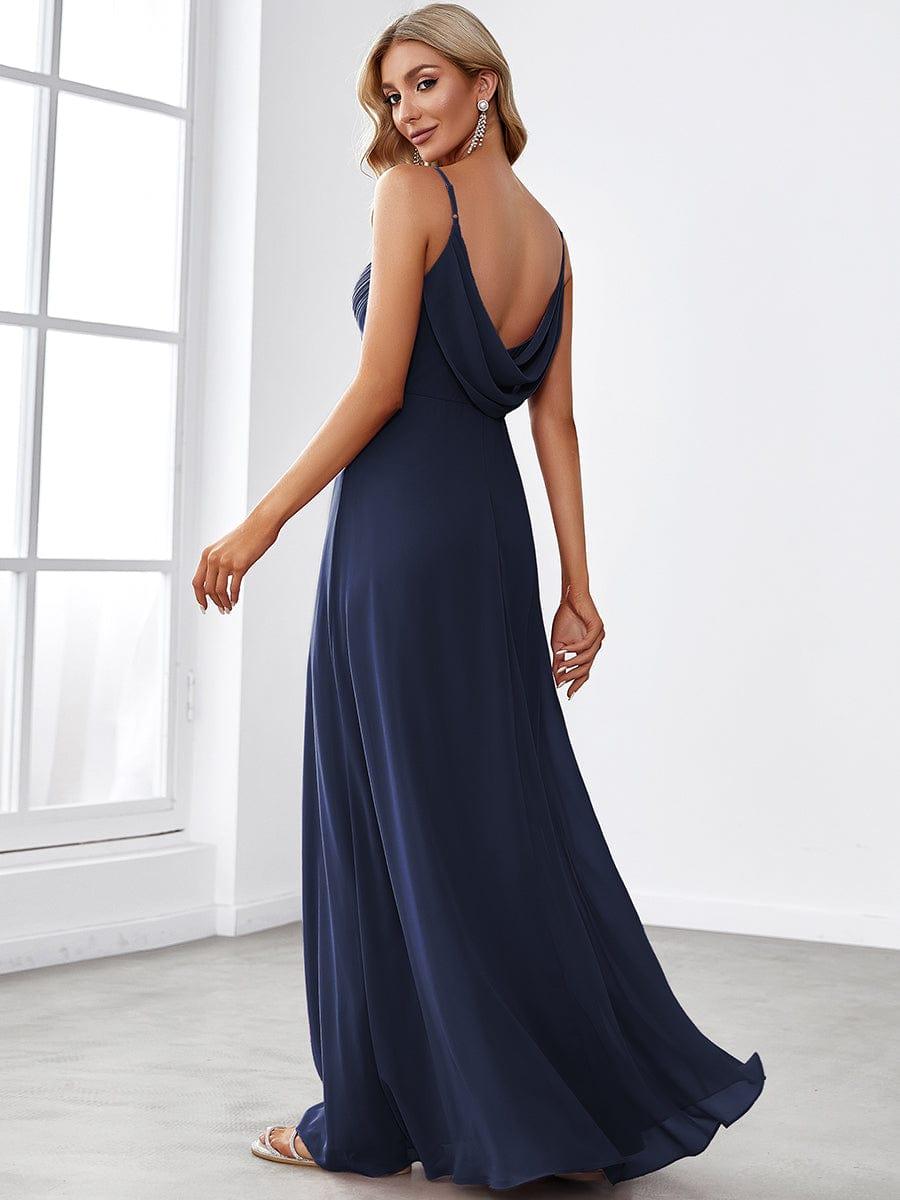 ever NOVA|Criss-Cross V-Neck Chiffon Backless A-Line Bridesmaid Dress