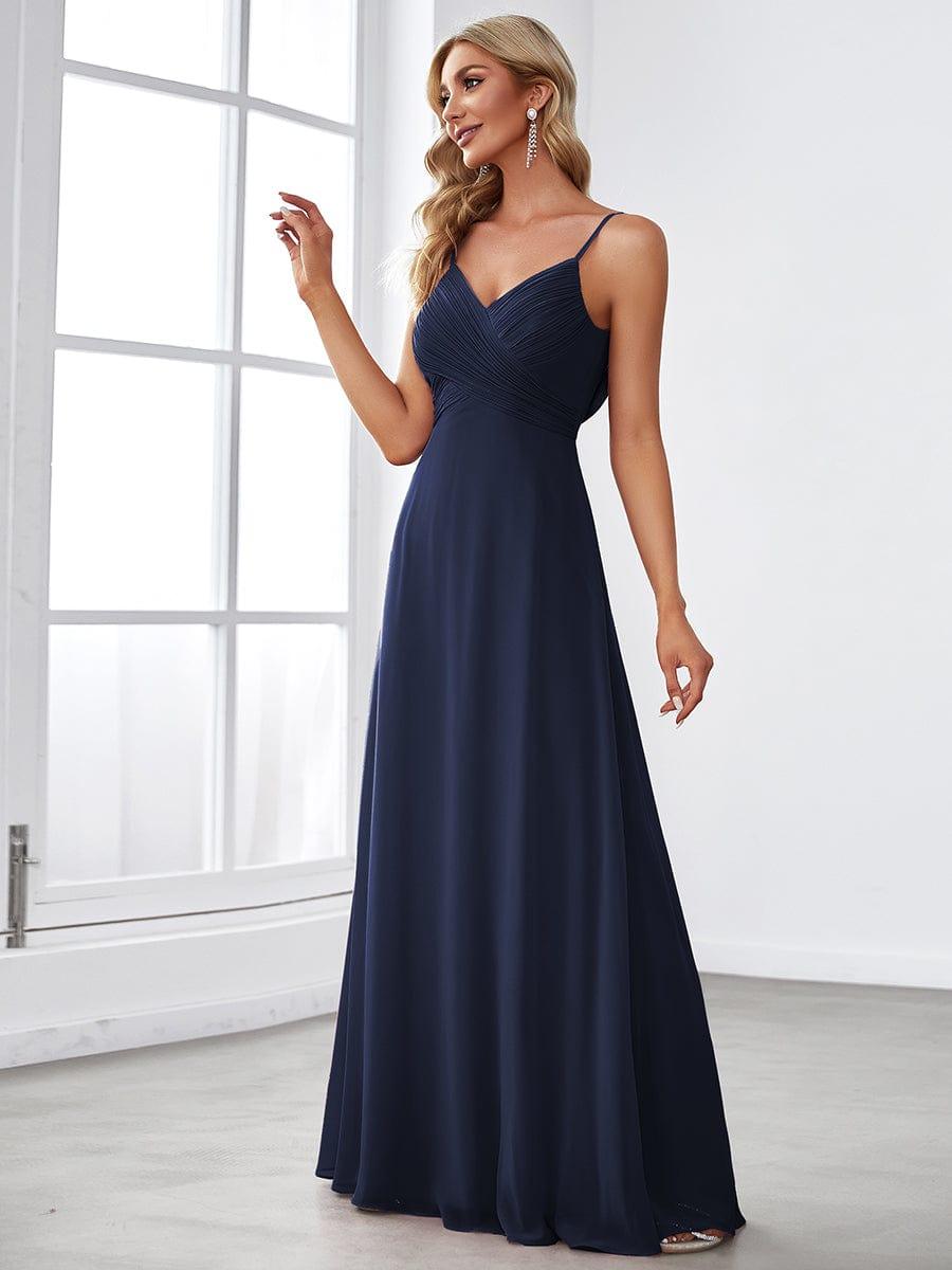 ever NOVA|Criss-Cross V-Neck Chiffon Backless A-Line Bridesmaid Dress
