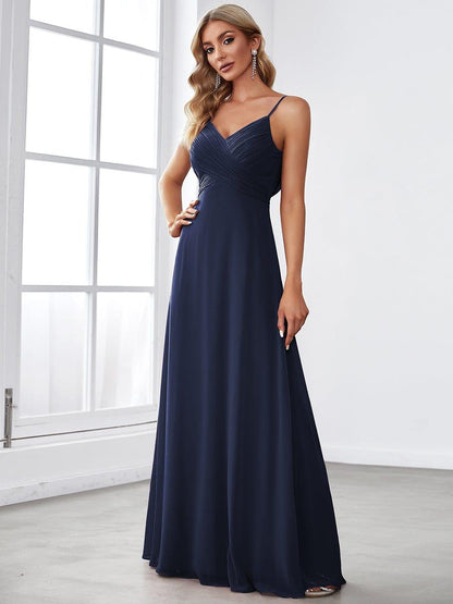 ever NOVA|Criss-Cross V-Neck Chiffon Backless A-Line Bridesmaid Dress