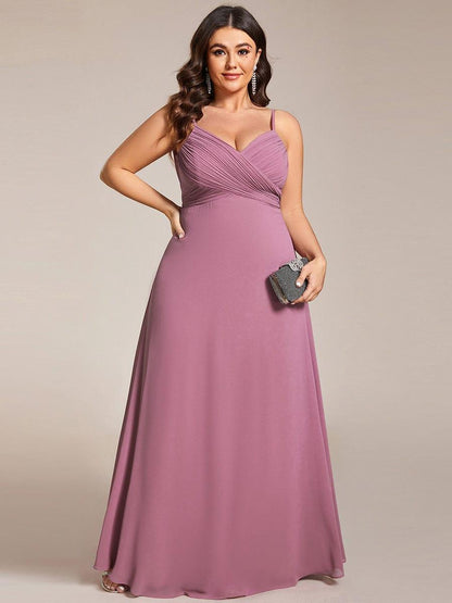ever NOVA|Criss-Cross V-Neck Chiffon Backless A-Line Bridesmaid Dress