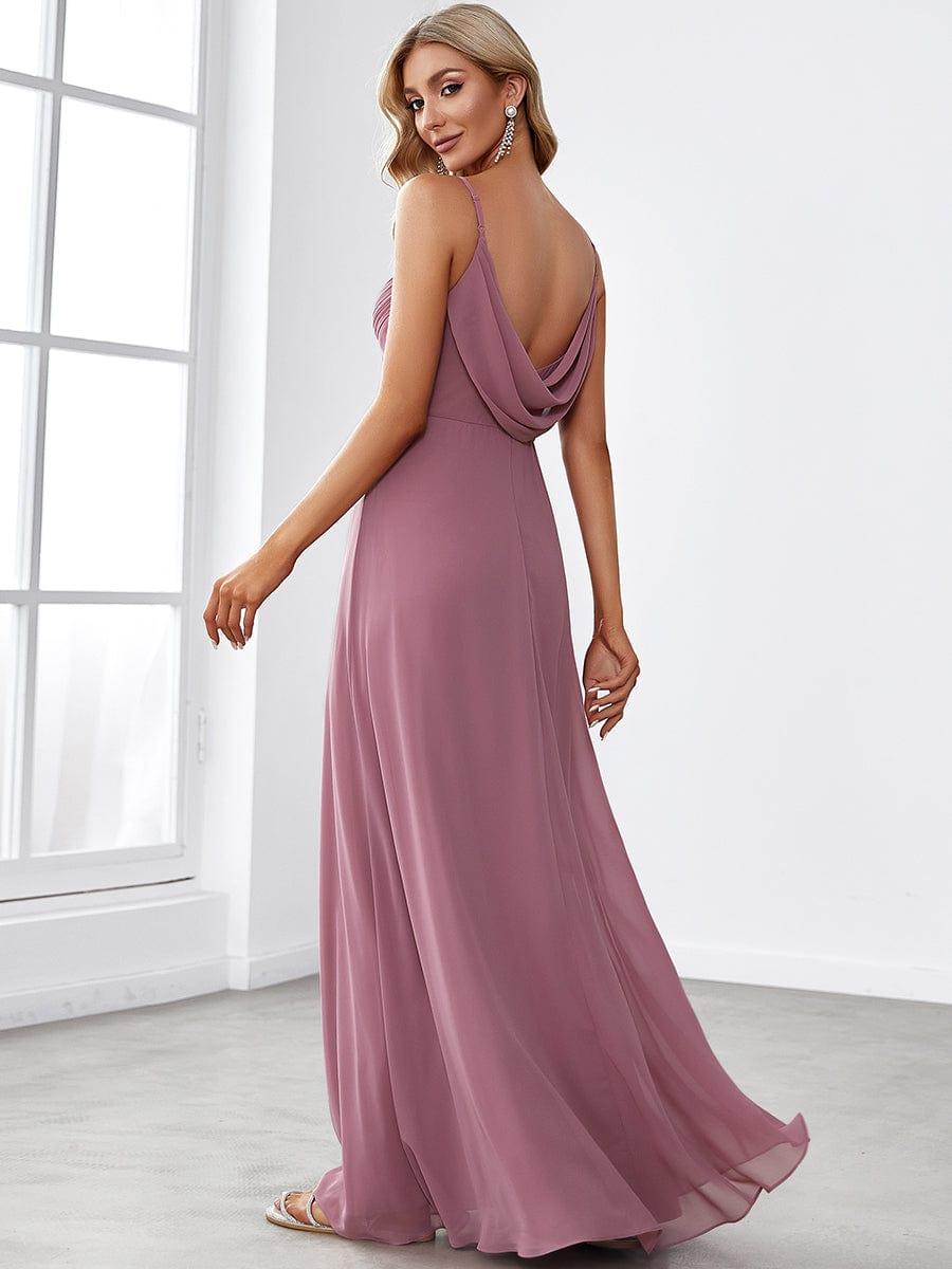 ever NOVA|Criss-Cross V-Neck Chiffon Backless A-Line Bridesmaid Dress