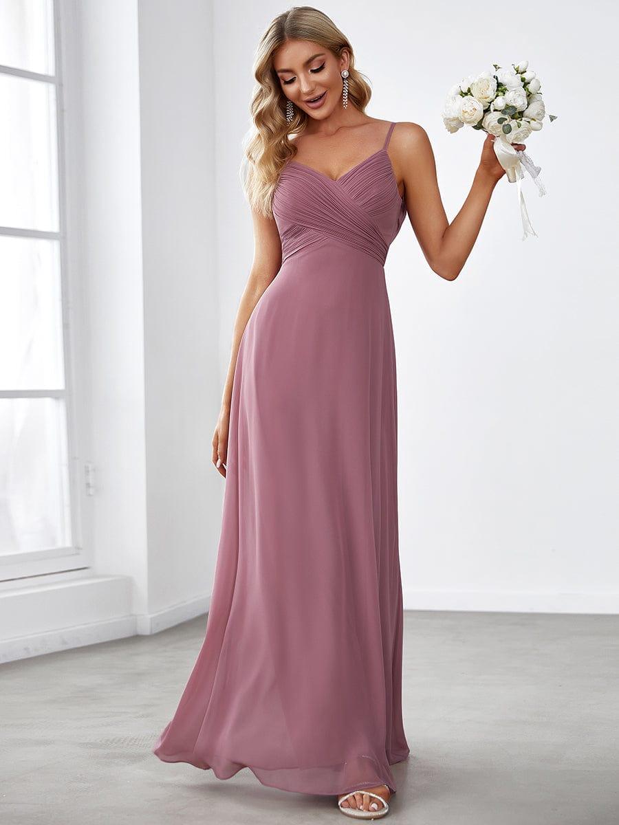 ever NOVA|Criss-Cross V-Neck Chiffon Backless A-Line Bridesmaid Dress
