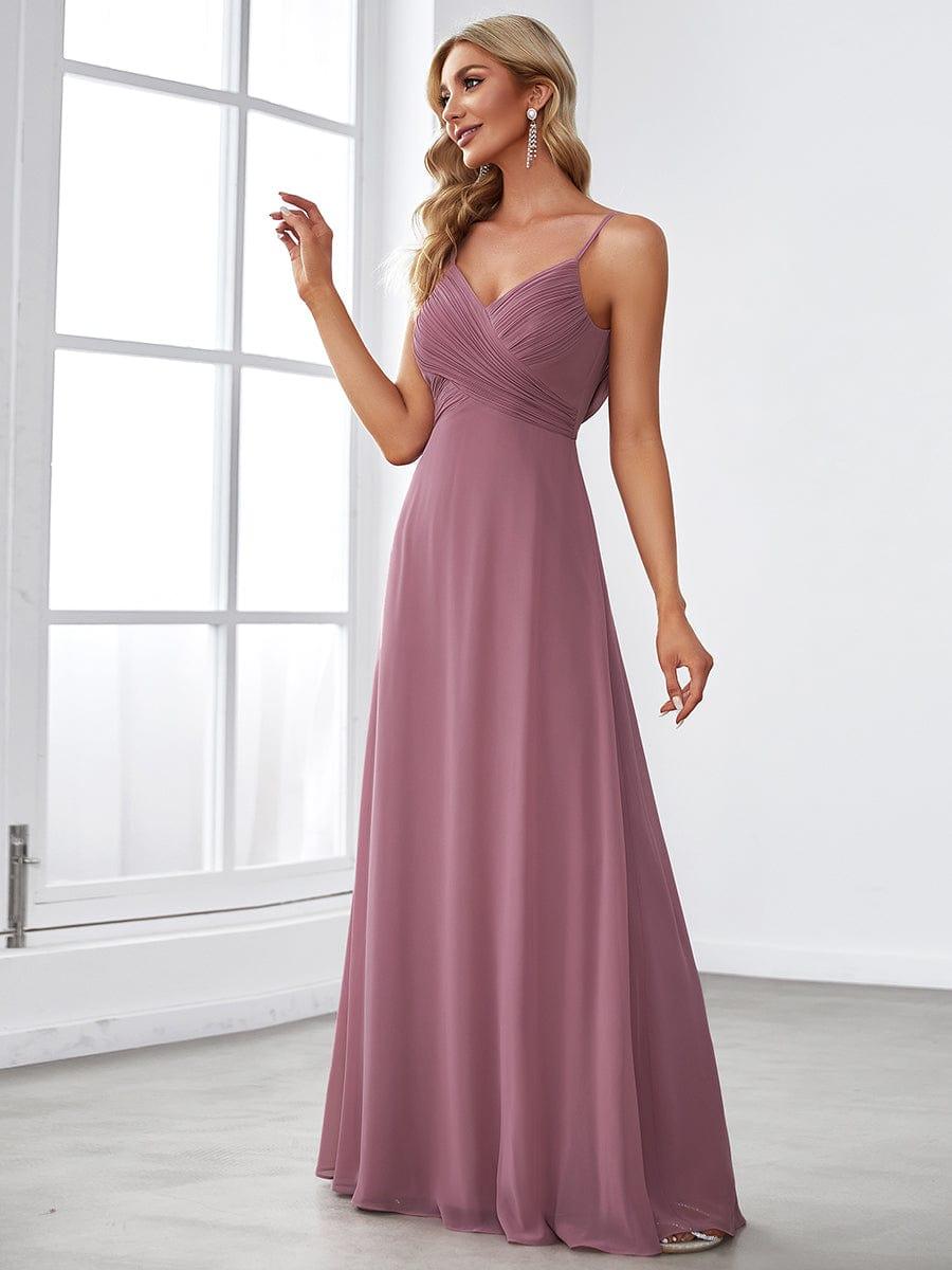 ever NOVA|Criss-Cross V-Neck Chiffon Backless A-Line Bridesmaid Dress
