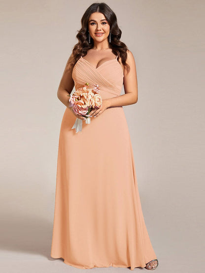 ever NOVA|Criss-Cross V-Neck Chiffon Backless A-Line Bridesmaid Dress