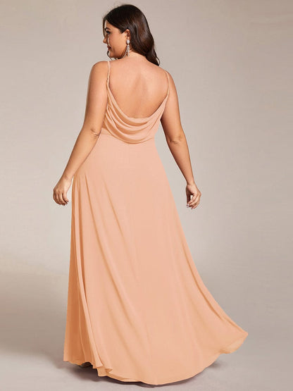 ever NOVA|Criss-Cross V-Neck Chiffon Backless A-Line Bridesmaid Dress