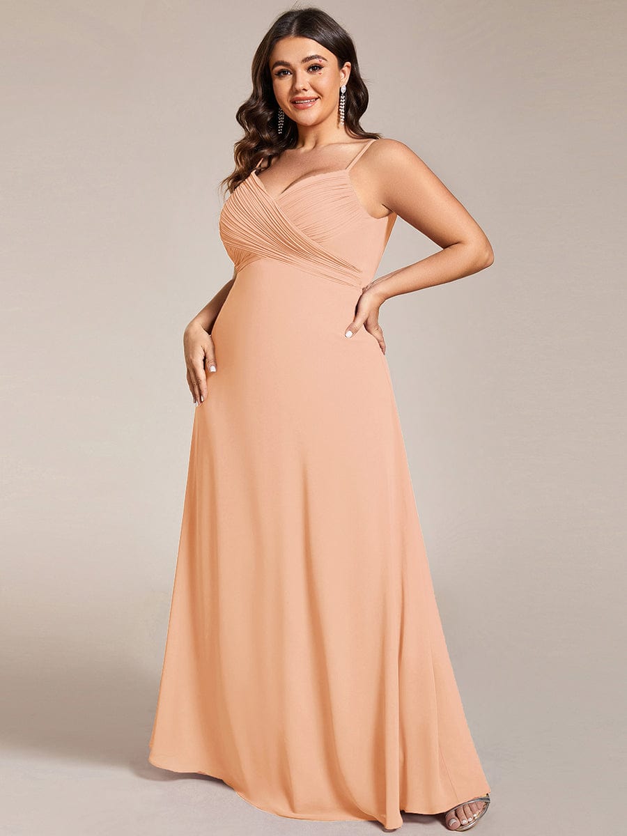 ever NOVA|Criss-Cross V-Neck Chiffon Backless A-Line Bridesmaid Dress