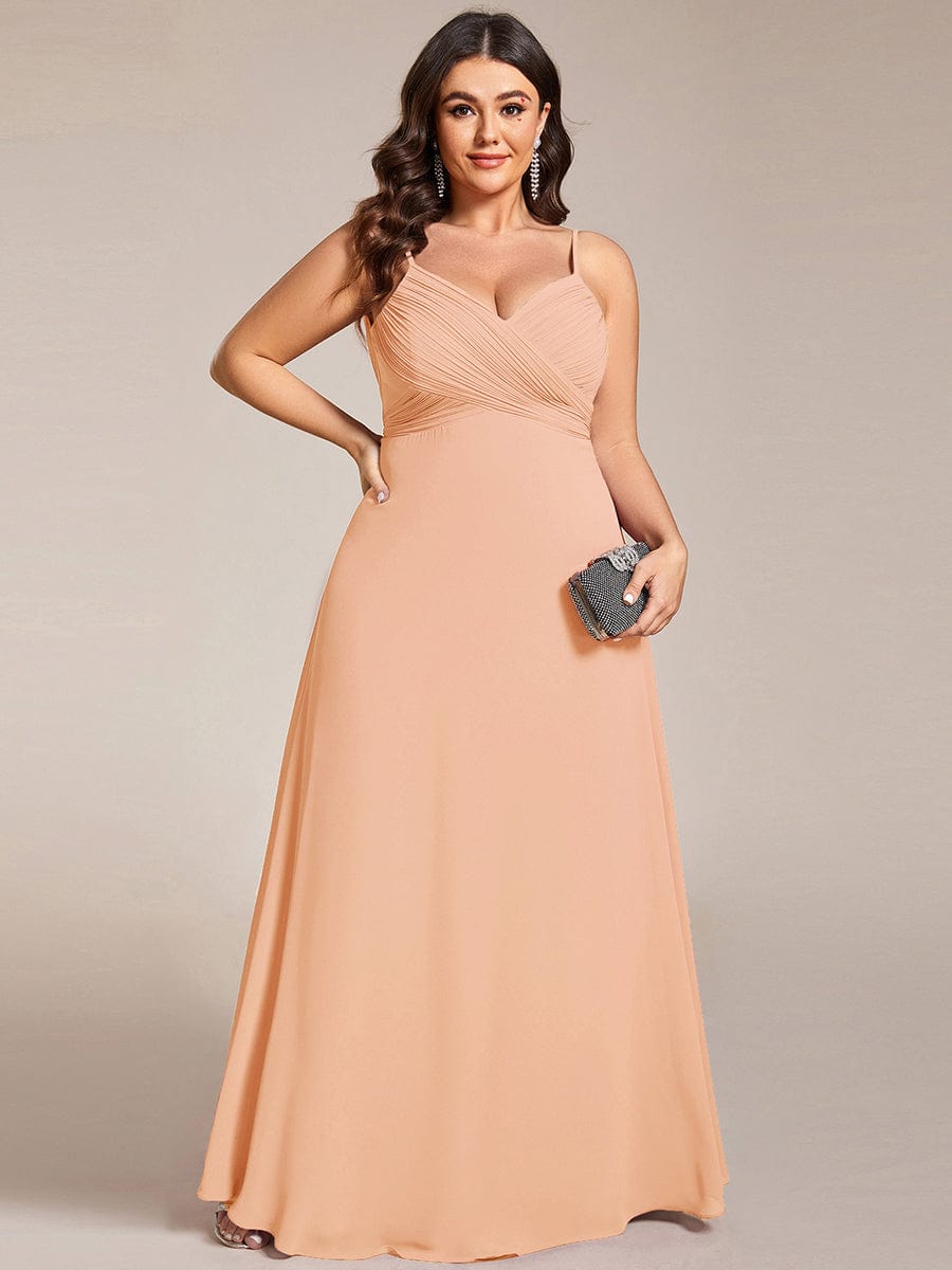 ever NOVA|Criss-Cross V-Neck Chiffon Backless A-Line Bridesmaid Dress