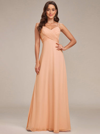 ever NOVA|Criss-Cross V-Neck Chiffon Backless A-Line Bridesmaid Dress