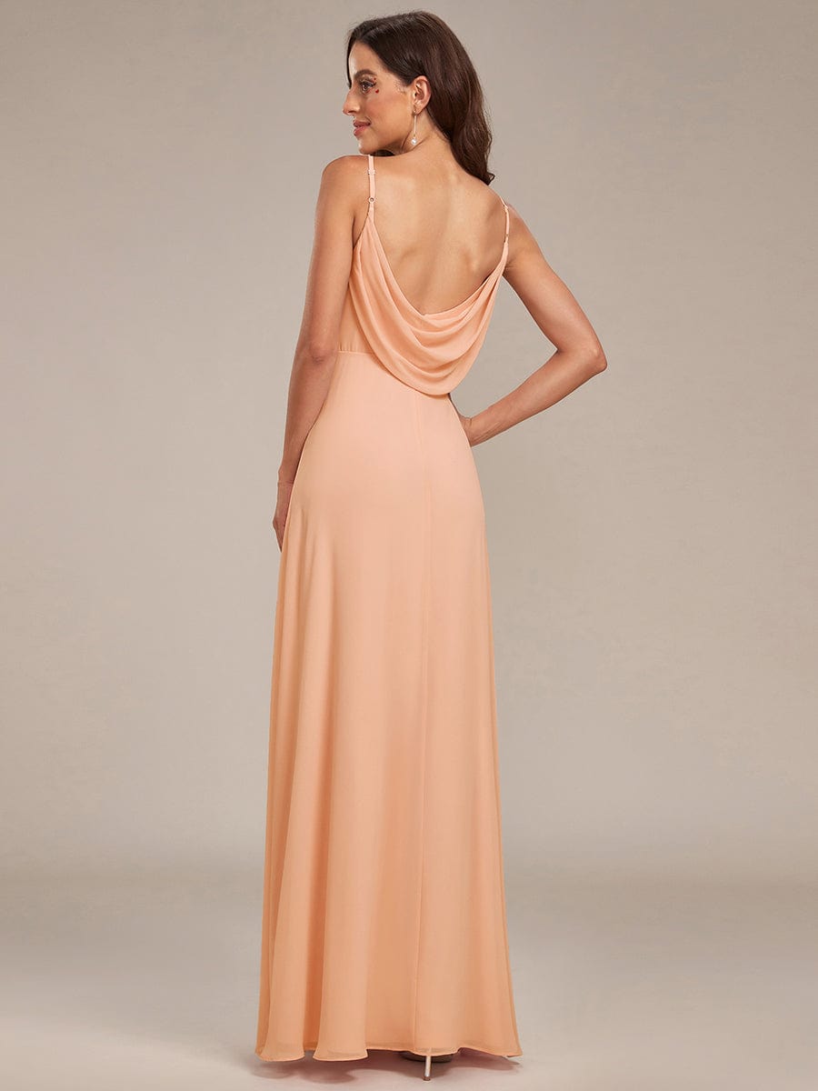ever NOVA|Criss-Cross V-Neck Chiffon Backless A-Line Bridesmaid Dress