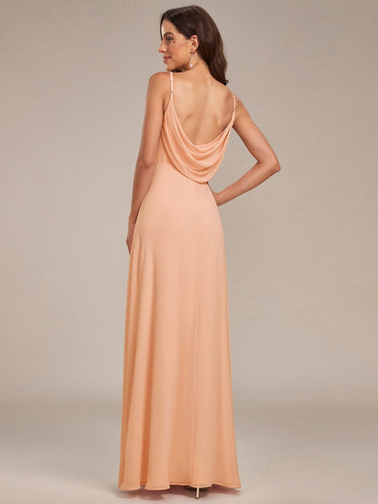 ever NOVA|Criss-Cross V-Neck Chiffon Backless A-Line Bridesmaid Dress