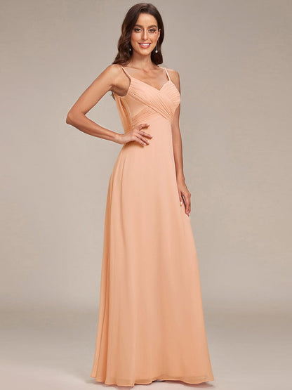 ever NOVA|Criss-Cross V-Neck Chiffon Backless A-Line Bridesmaid Dress