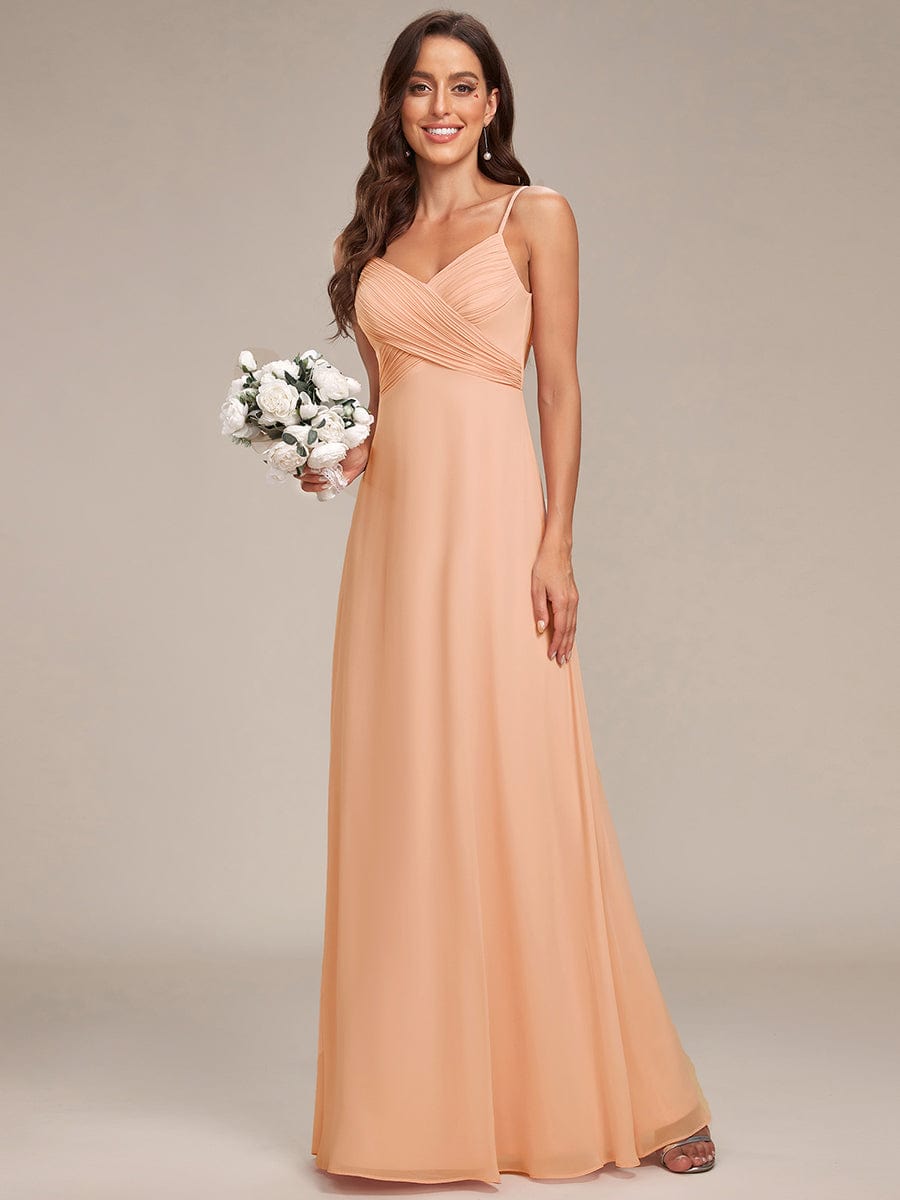 ever NOVA|Criss-Cross V-Neck Chiffon Backless A-Line Bridesmaid Dress