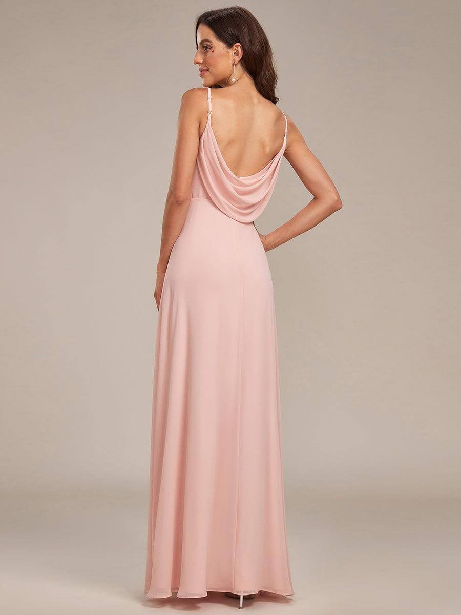 ever NOVA|Criss-Cross V-Neck Chiffon Backless A-Line Bridesmaid Dress