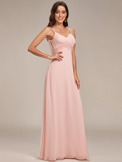 ever NOVA|Criss-Cross V-Neck Chiffon Backless A-Line Bridesmaid Dress