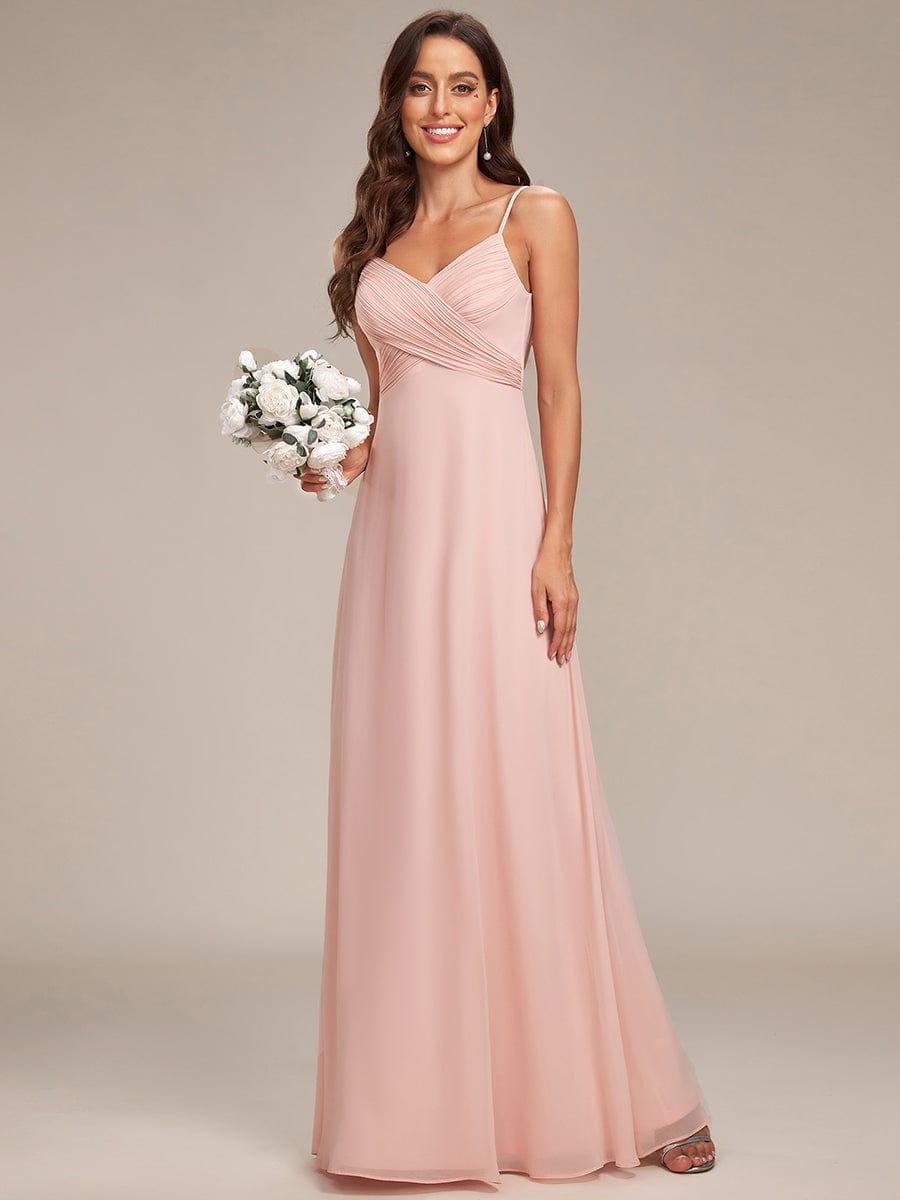 ever NOVA|Criss-Cross V-Neck Chiffon Backless A-Line Bridesmaid Dress