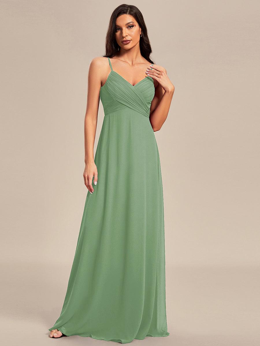 ever NOVA|Criss-Cross V-Neck Chiffon Backless A-Line Bridesmaid Dress