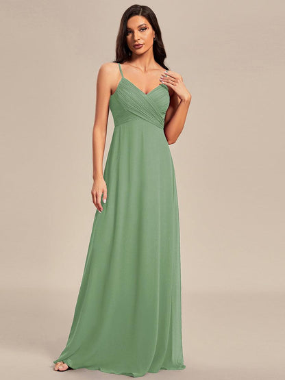 ever NOVA|Criss-Cross V-Neck Chiffon Backless A-Line Bridesmaid Dress