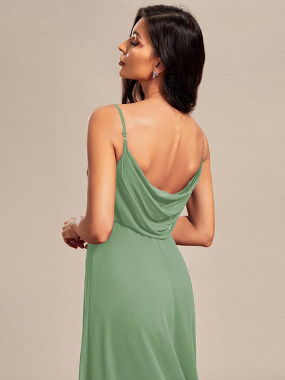 ever NOVA|Criss-Cross V-Neck Chiffon Backless A-Line Bridesmaid Dress