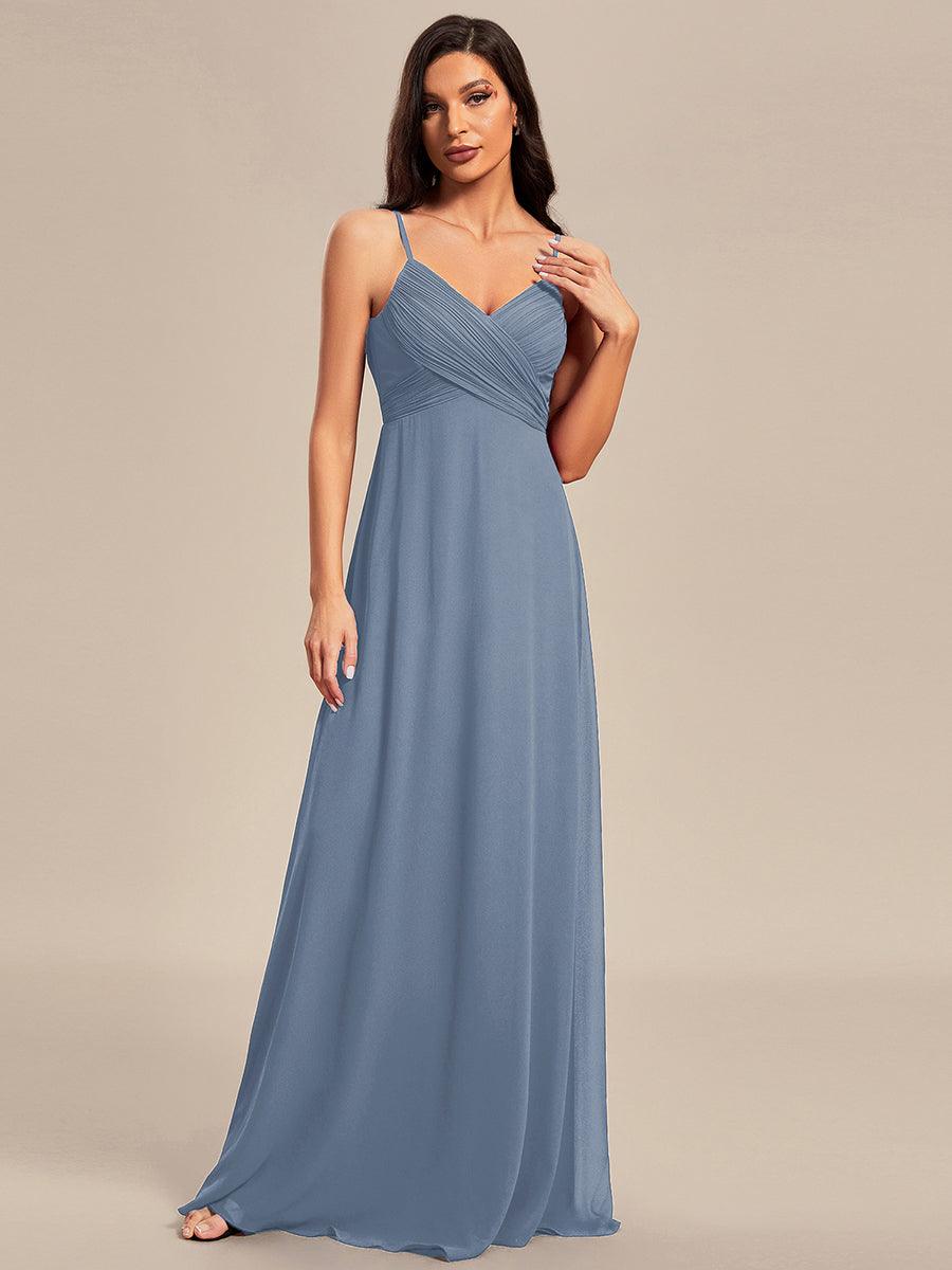 ever NOVA|Criss-Cross V-Neck Chiffon Backless A-Line Bridesmaid Dress