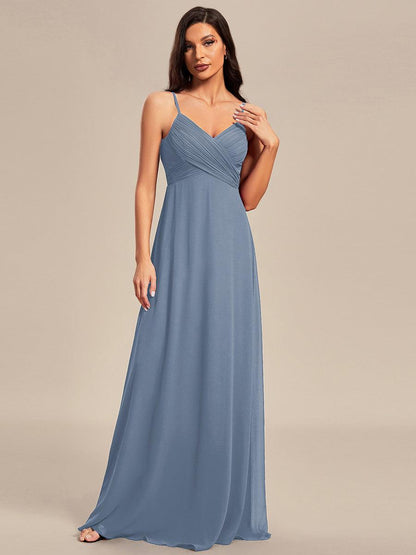 ever NOVA|Criss-Cross V-Neck Chiffon Backless A-Line Bridesmaid Dress